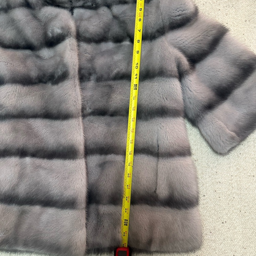 Luxury Gray Mink Fur Coat .